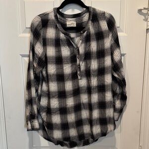 Universal Tread Black and White Plaid Button-Up Shirt